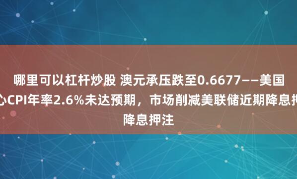 哪里可以杠杆炒股 澳元承压跌至0.6677——美国核心CPI年率2.6%未达预期，市场削减美联储近期降息押注